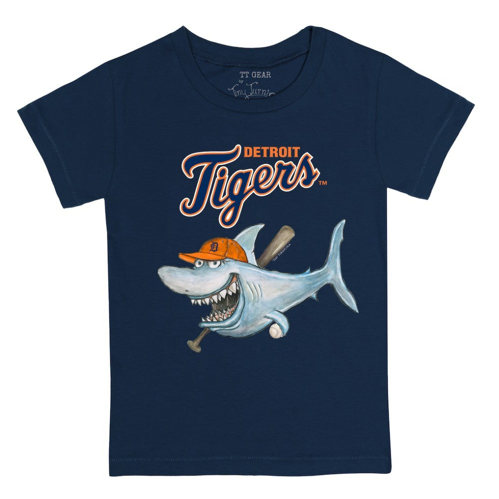 Detroit Tigers Tiny Turnip Youth Shark T-Shirt Navy