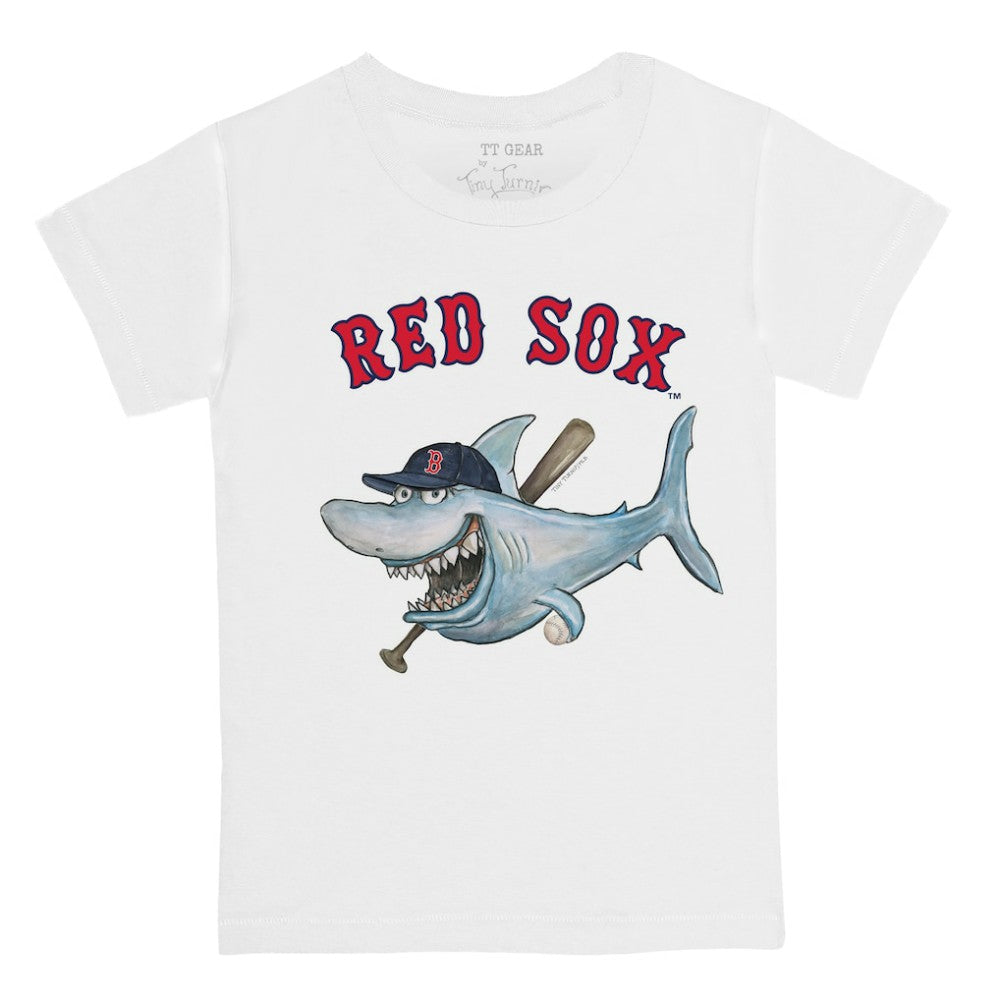 Boston Red Sox Tiny Turnip Youth Shark Logo T-Shirt White