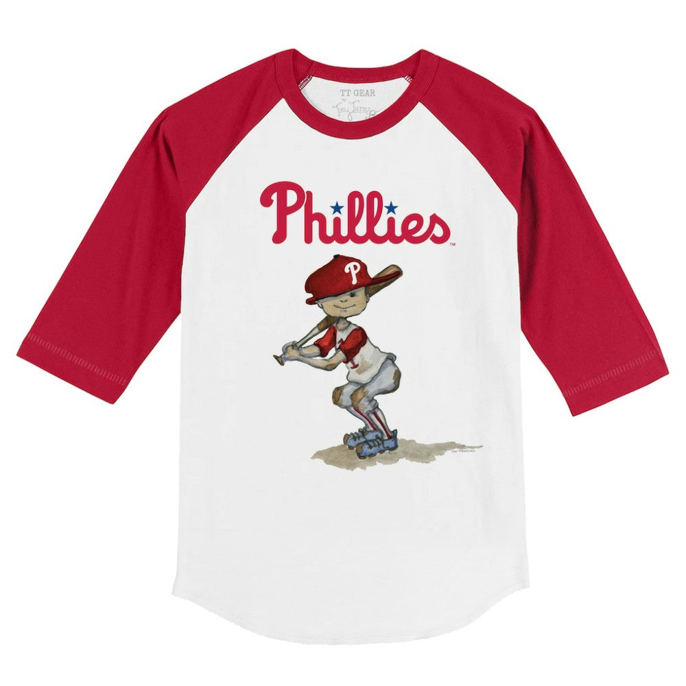Philadelphia Phillies Tiny Turnip Youth Slugger 3/4-Sleeve Raglan T-Shirt White/Red