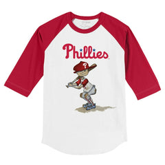 Philadelphia Phillies Tiny Turnip Youth Slugger 3/4-Sleeve Raglan T-Shirt White/Red