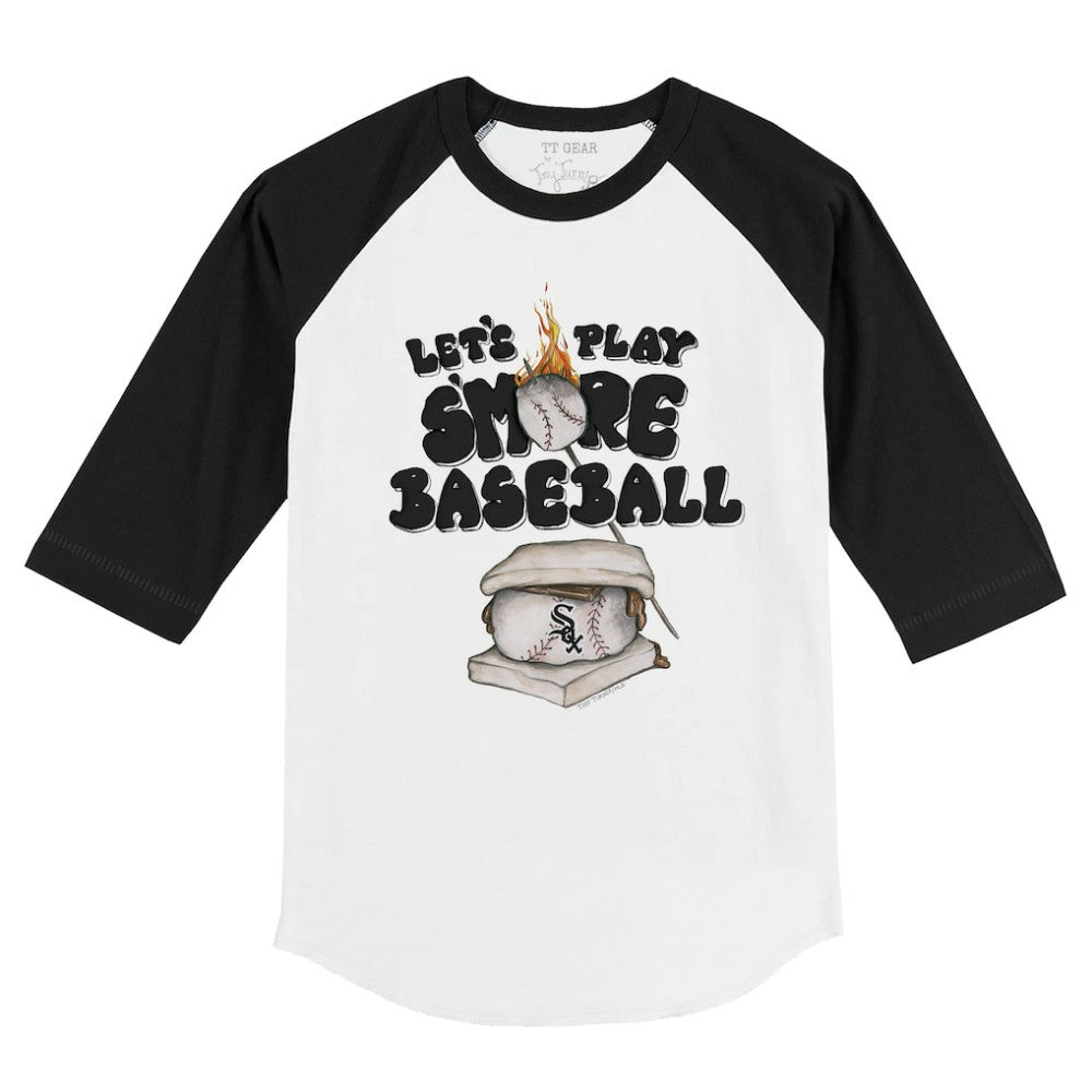 Chicago White Sox Tiny Turnip Youth Smores 3/4-Sleeve Raglan T-Shirt White/Black