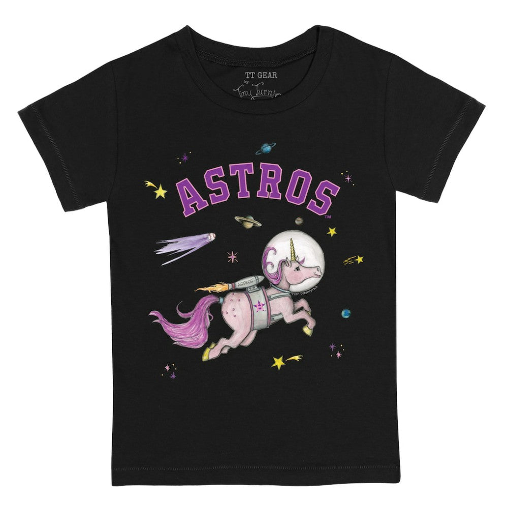 Houston Astros Tiny Turnip Youth Space Unicorn T-Shirt Black