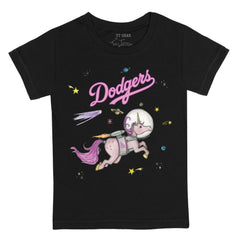 Los Angeles Dodgers Tiny Turnip Youth Space Unicorn T-Shirt Black
