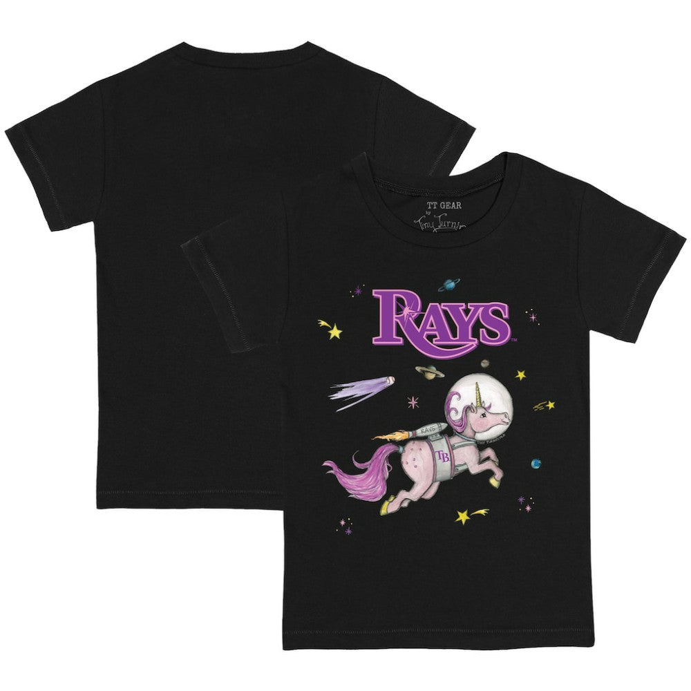 Tampa Bay Rays Tiny Turnip Youth Space Unicorn T-Shirt Black