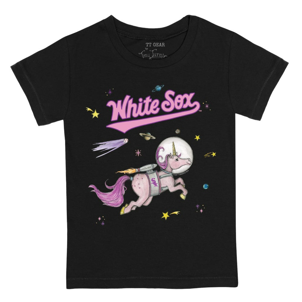 Chicago White Sox Tiny Turnip Youth Space Unicorn T-Shirt Black