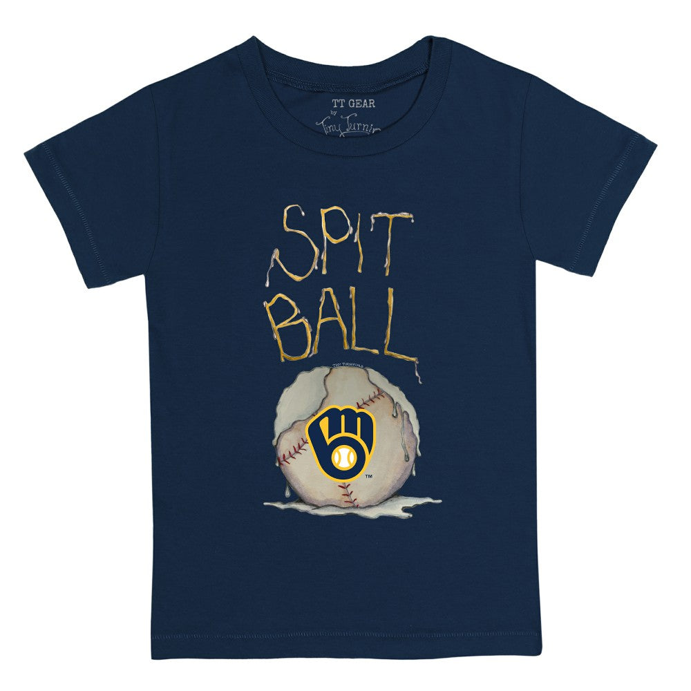 Milwaukee Brewers Tiny Turnip Youth Spit Ball T-Shirt Navy