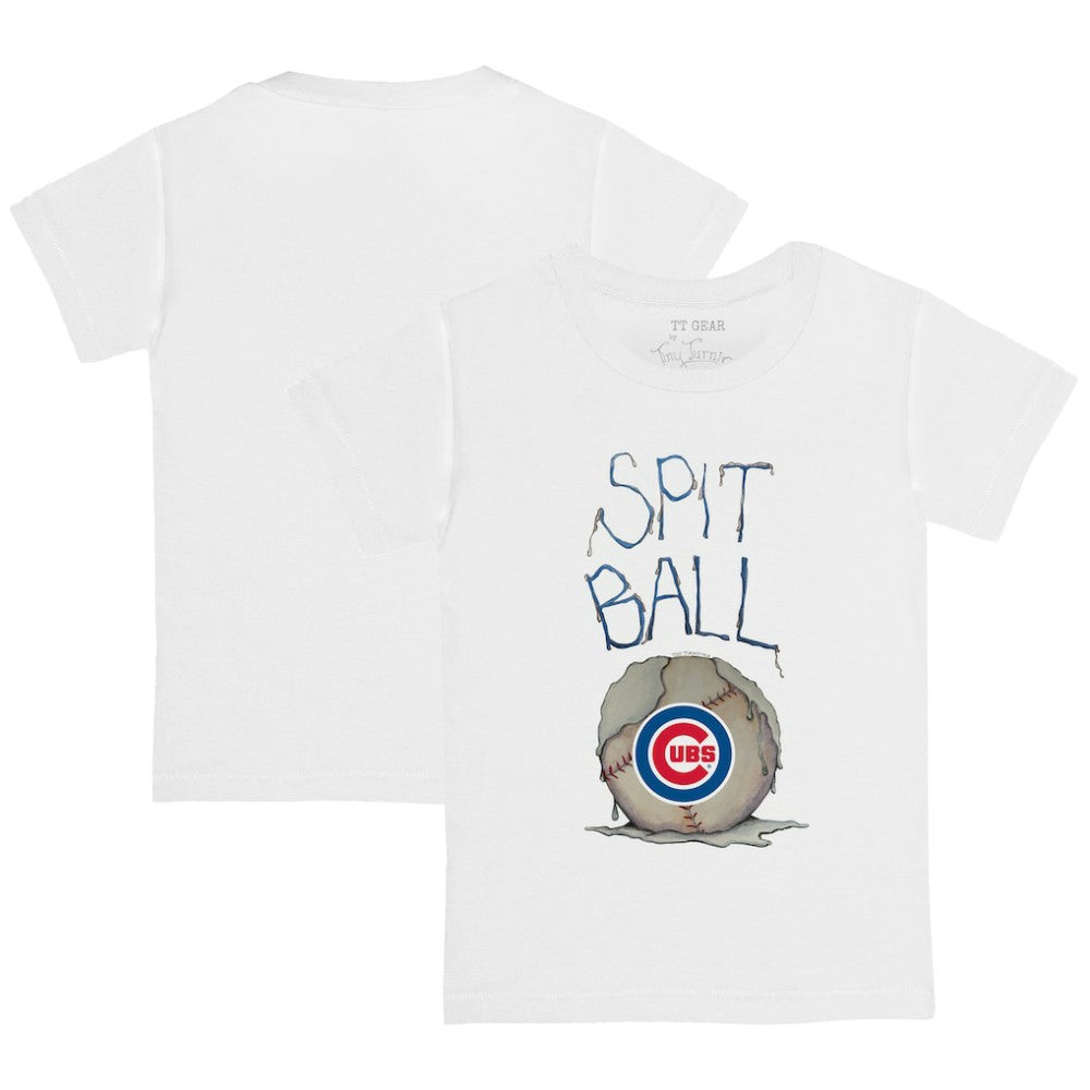 Chicago Cubs Tiny Turnip Youth Spit Ball T-Shirt White