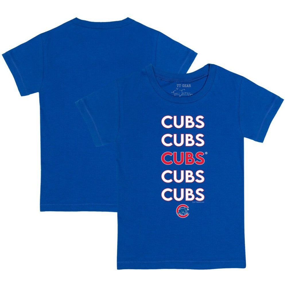 Chicago Cubs Tiny Turnip Youth Stacked T-Shirt Royal