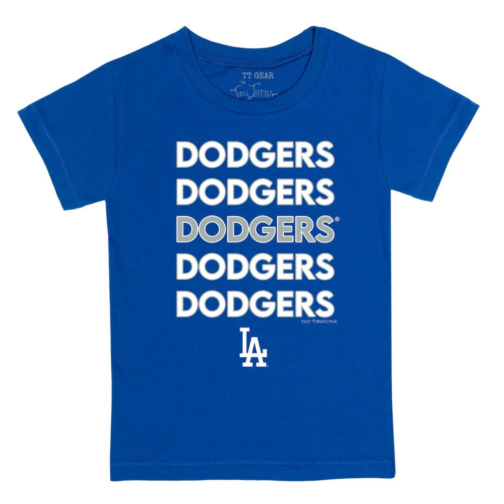 Los Angeles Dodgers Tiny Turnip Youth Stacked T-Shirt Royal