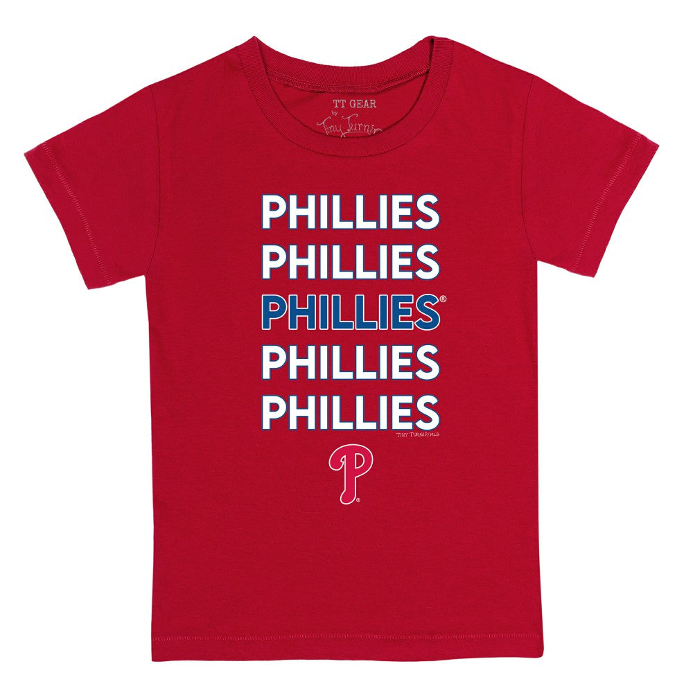 Philadelphia Phillies Tiny Turnip Youth Stacked T-Shirt Red