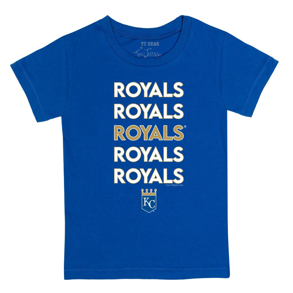 Kansas City Royals Tiny Turnip Youth Stacked T-Shirt Royal