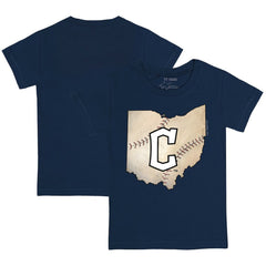 Cleveland Guardians Tiny Turnip Youth State Outline T-Shirt Navy