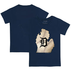 Detroit Tigers Tiny Turnip Youth State Outline T-Shirt Navy
