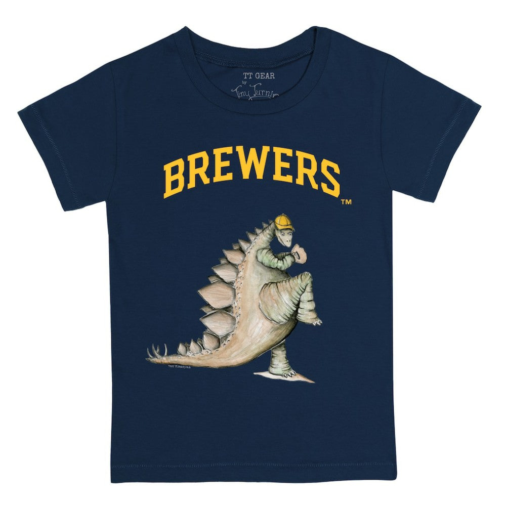 Milwaukee Brewers Tiny Turnip Youth Stega T-Shirt Navy