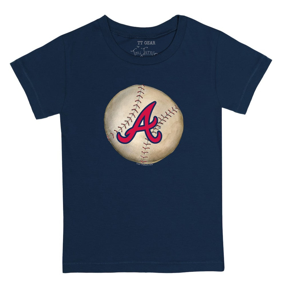 Atlanta Braves Tiny Turnip Youth Stitched Baseball T-Shirt Navy