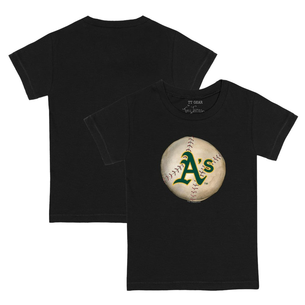 Athletics Tiny Turnip Youth Stitched Baseball T-Shirt Black