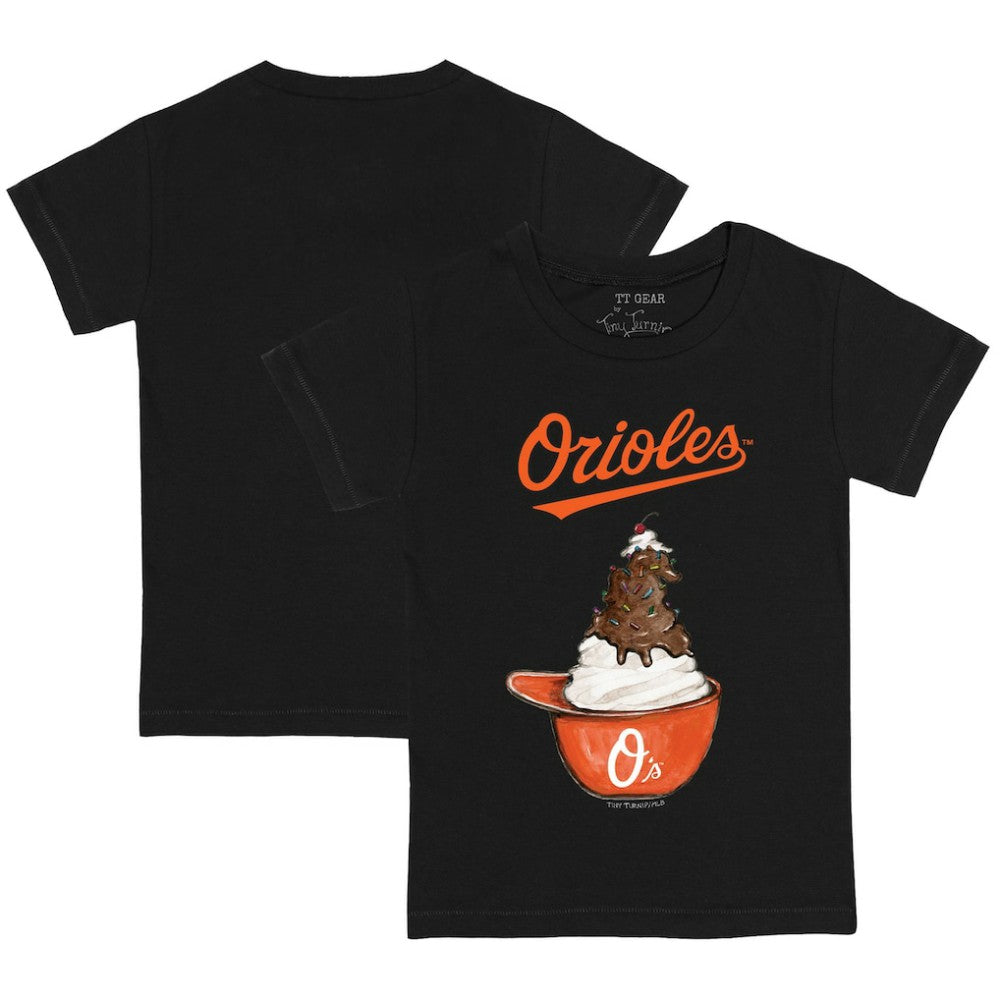 Baltimore Orioles Tiny Turnip Youth Sundae Helmet T-Shirt Black