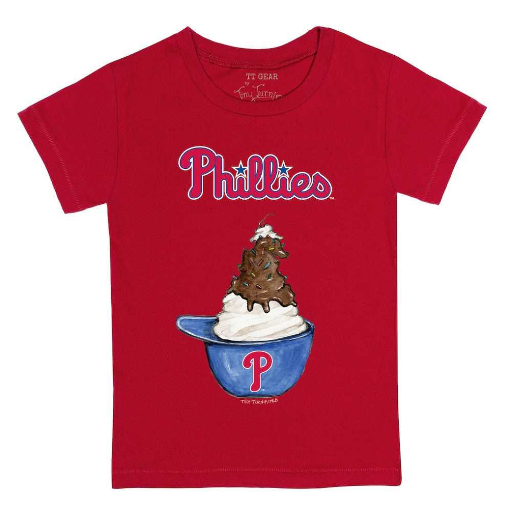 Philadelphia Phillies Tiny Turnip Youth Sundae Helmet T-Shirt Red