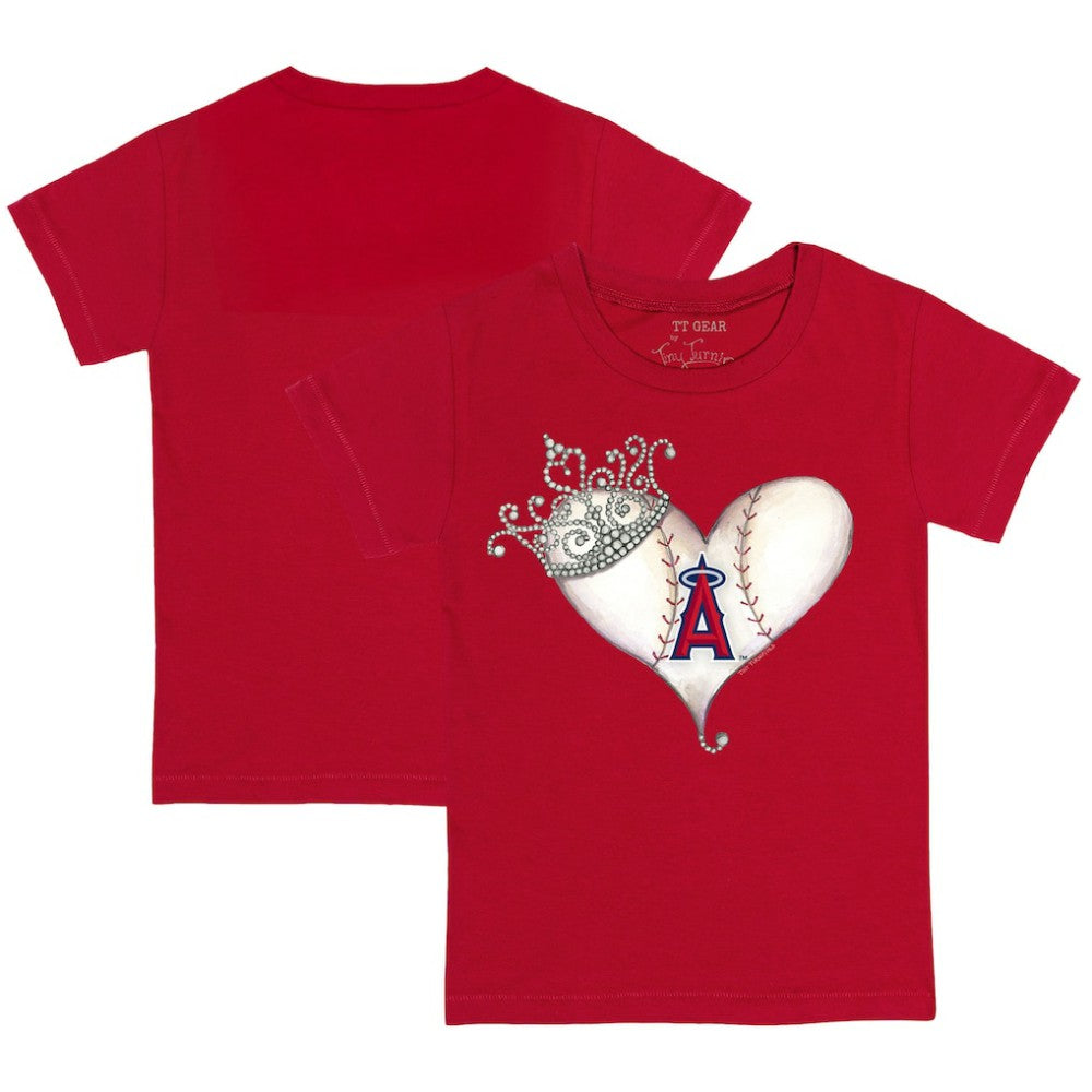 Los Angeles Angels Tiny Turnip Youth Tiara Heart T-Shirt Red