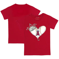 Los Angeles Angels Tiny Turnip Youth Tiara Heart T-Shirt Red