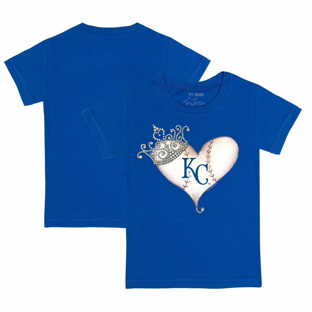 Kansas City Royals Tiny Turnip Youth Tiara Heart T-Shirt Royal