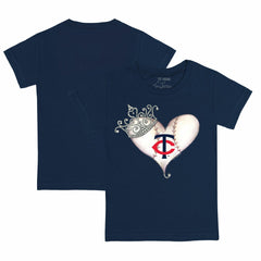 Minnesota Twins Tiny Turnip Youth Tiara Heart T-Shirt Navy