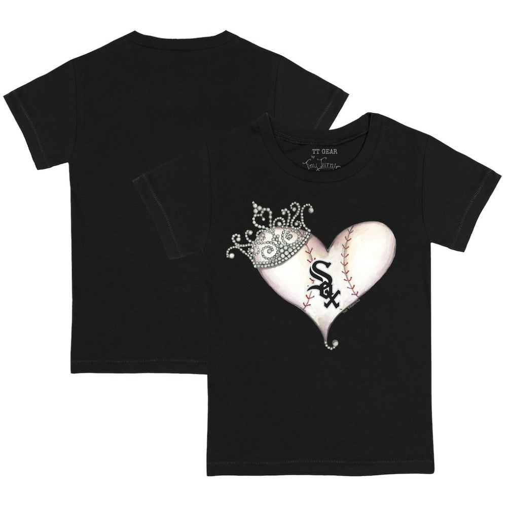 Chicago White Sox Tiny Turnip Youth Tiara Heart T-Shirt Black