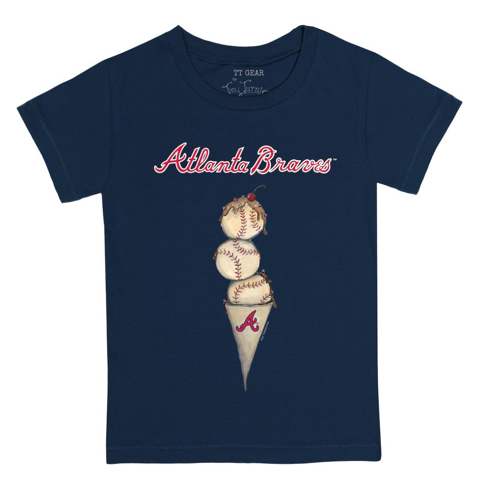 Atlanta Braves Tiny Turnip Youth Triple Scoop T-Shirt Navy