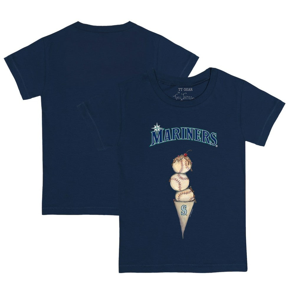 Seattle Mariners Tiny Turnip Youth Triple Scoop T-Shirt Navy