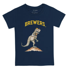 Milwaukee Brewers Tiny Turnip Youth TT Rex T-Shirt Navy
