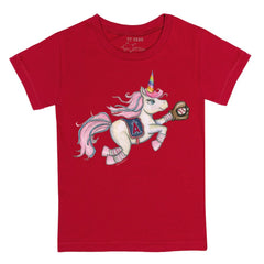 Los Angeles Angels Tiny Turnip Youth Unicorn T-Shirt Red