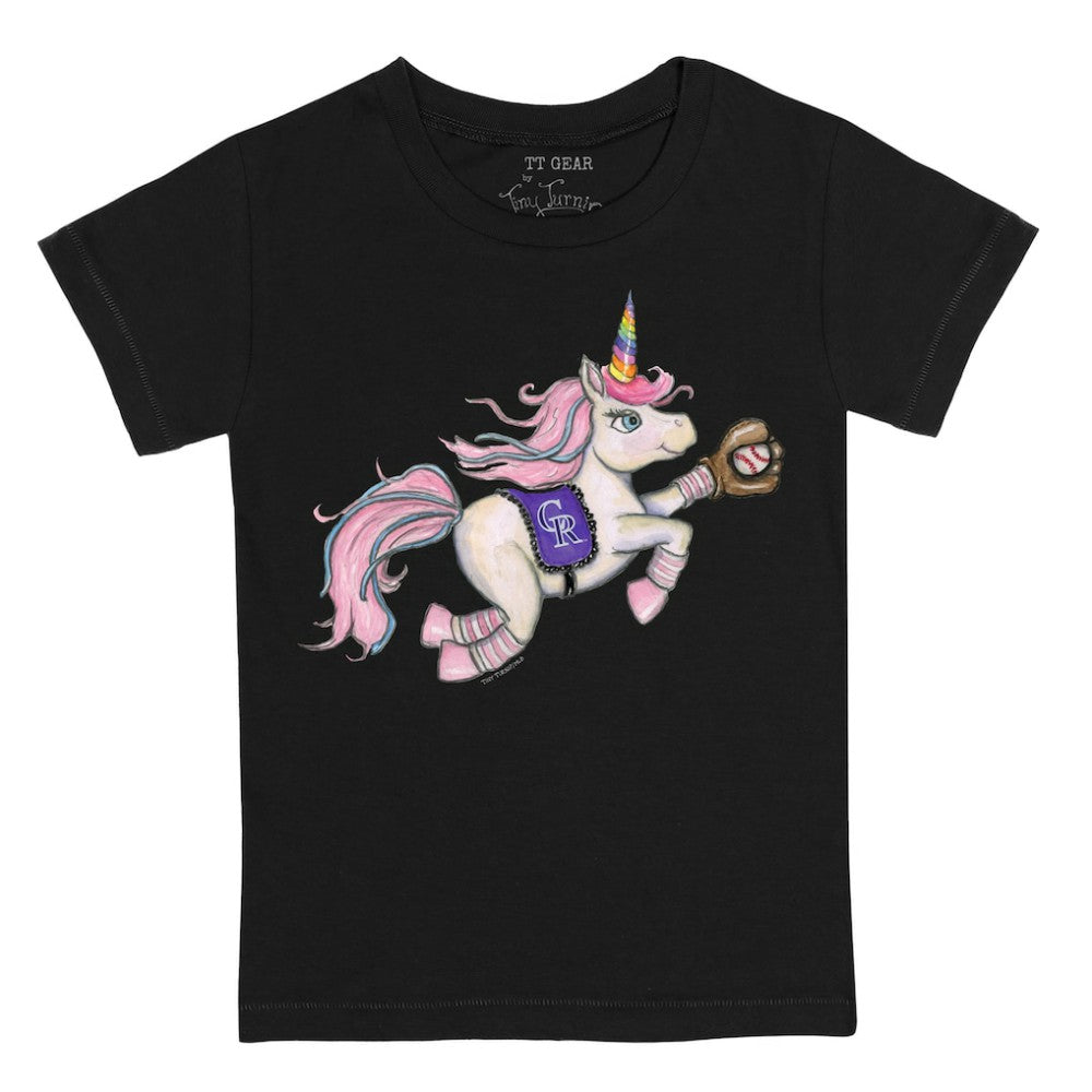 Colorado Rockies Tiny Turnip Youth Unicorn T-Shirt Black