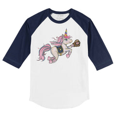 Milwaukee Brewers Tiny Turnip Youth Unicorn 3/4-Sleeve Raglan T-Shirt White/Navy