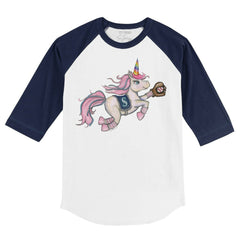 Seattle Mariners Tiny Turnip Youth Unicorn 3/4-Sleeve Raglan T-Shirt White/Navy