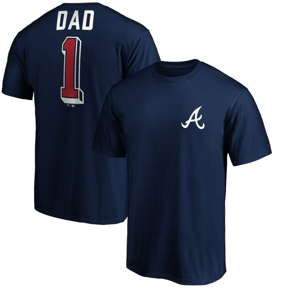 Atlanta Braves Number One Dad T-Shirt Navy