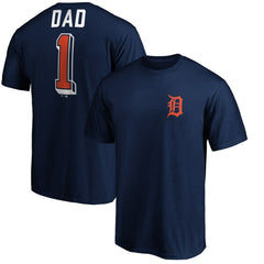 Detroit Tigers Number One Dad T-Shirt Navy