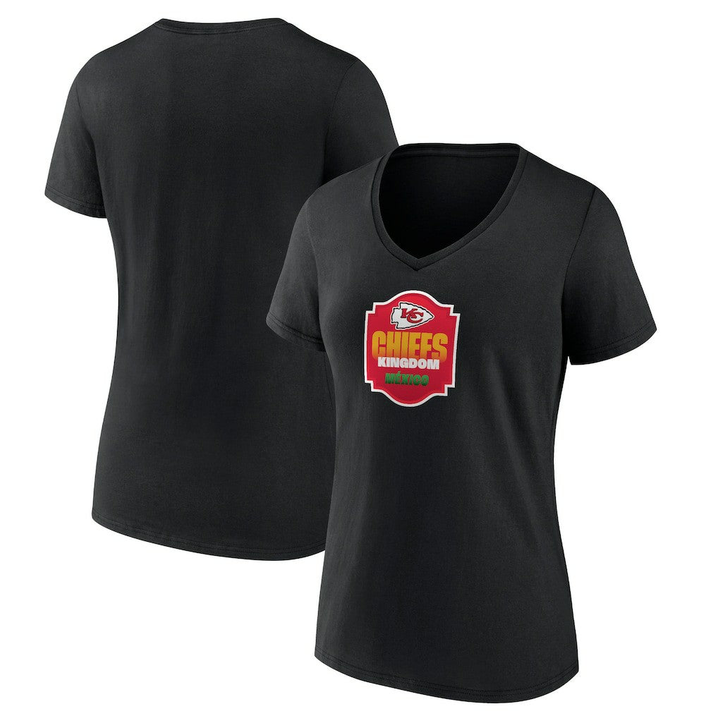 Kansas City Chiefs Women's Kingdom Mexico V-Neck T-Shirt - Black cheap