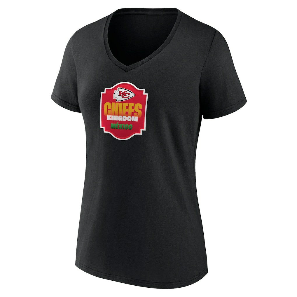 Kansas City Chiefs Women's Kingdom Mexico V-Neck T-Shirt - Black cheap