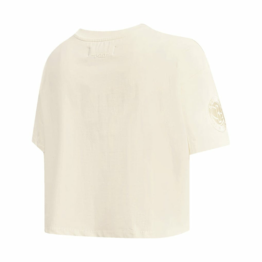Brooklyn Nets Pro Standard Women's Neutral Boxy Crop T-Shirt - Cream cheap