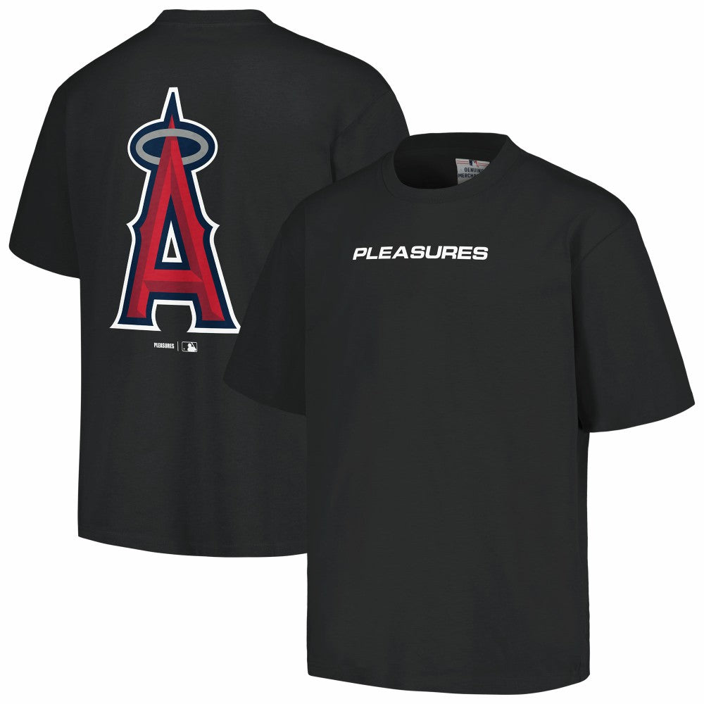 Los Angeles Angels PLEASURES Ballpark T-Shirt Black