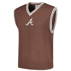 Atlanta Braves PLEASURES Knit V-Neck Pullover Sweater Vest Brown