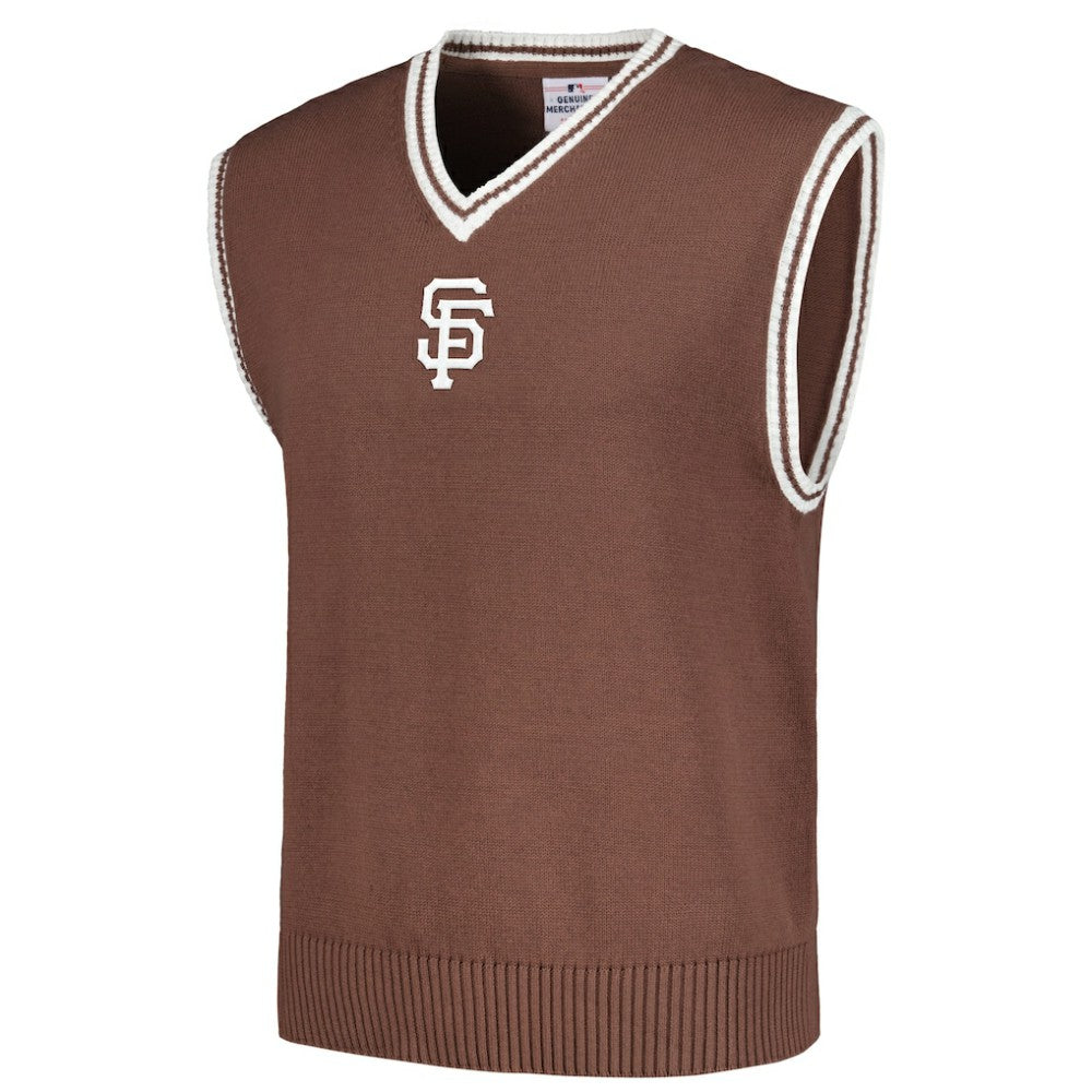 San Francisco Giants PLEASURES Knit V-Neck Pullover Sweater Vest Brown