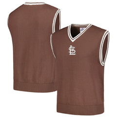 St. Louis Cardinals PLEASURES Knit V-Neck Pullover Sweater Vest Brown