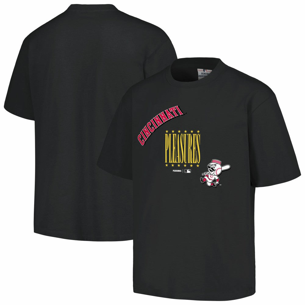 Cincinnati Reds PLEASURES Repurpose T-Shirt Black