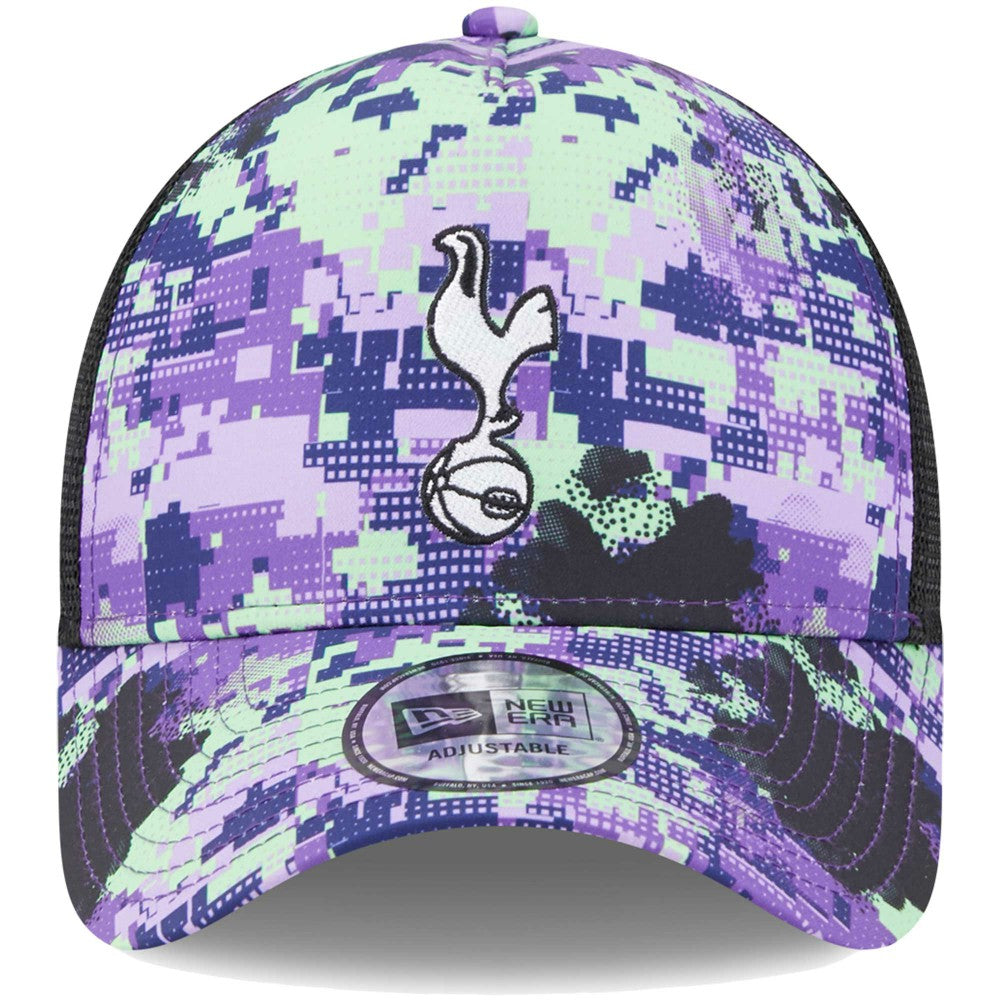 Tottenham Hotspur New Era Black Glitch All Over Print E-Frame Trucker Adjustable Hat shop