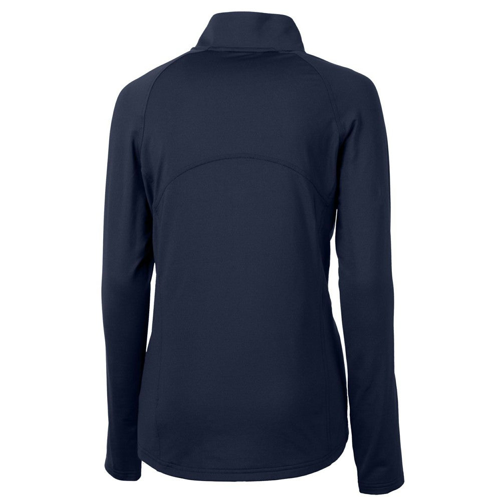 Cleveland Guardians Cutter & Buck Women's Americana Logo Adapt Eco Knit Stretch Recycled Half-Zip Pullover Top Navy