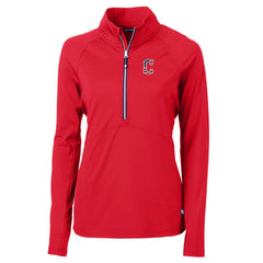 Cleveland Guardians Cutter & Buck Women's Americana Logo Adapt Eco Knit Stretch Recycled Half-Zip Pullover Top Red