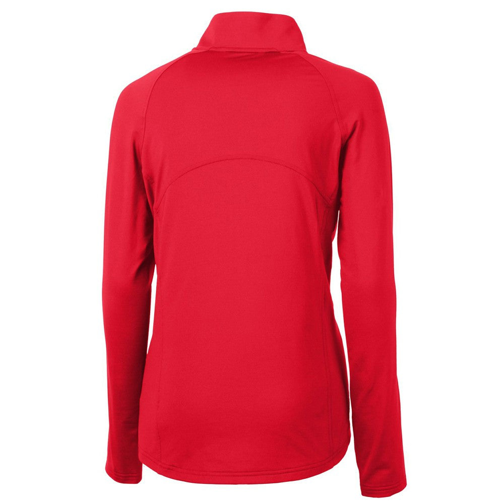 Cleveland Guardians Cutter & Buck Women's Americana Logo Adapt Eco Knit Stretch Recycled Half-Zip Pullover Top Red