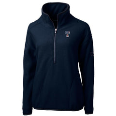 Texas Rangers Cutter & Buck Women's Americana Logo Cascade Eco Sherpa Fleece Half-Zip Pullover Jacket Navy
