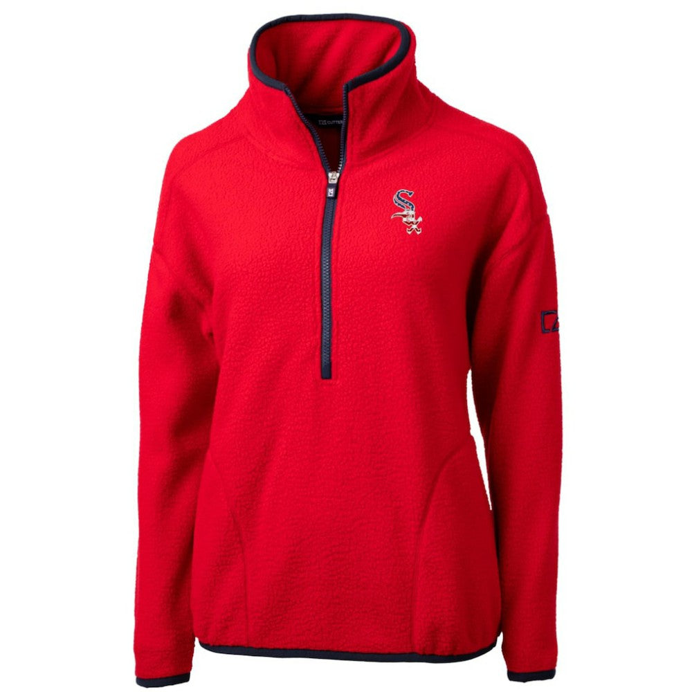 Chicago White Sox Cutter & Buck Women's Americana Logo Cascade Eco Sherpa Fleece Half-Zip Pullover Jacket Red